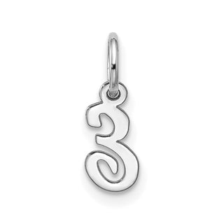 10k White Gold Small Script Initial E Charm 10WC1556E