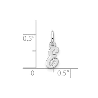 10k White Gold Small Script Initial E Charm 10WC1556E