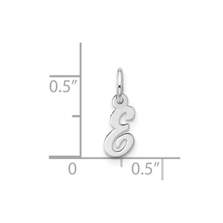 10k White Gold Small Script Initial E Charm 10WC1556E