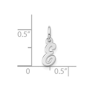 10k White Gold Small Script Initial E Charm 10WC1556E