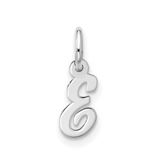 10k White Gold Small Script Initial E Charm 10WC1556E