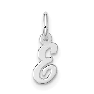 10k White Gold Small Script Initial E Charm 10WC1556E