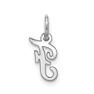 10k White Gold Small Script Initial F Charm 10WC1556F