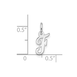 10k White Gold Small Script Initial F Charm 10WC1556F