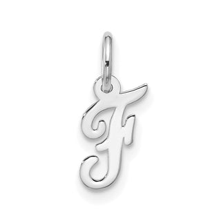 10k White Gold Small Script Initial F Charm 10WC1556F