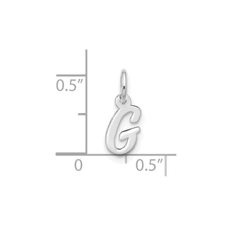 10k White Gold Small Script Initial G Charm 10WC1556G