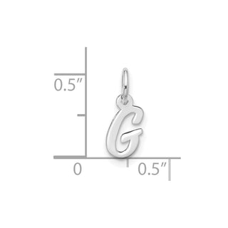 10k White Gold Small Script Initial G Charm 10WC1556G