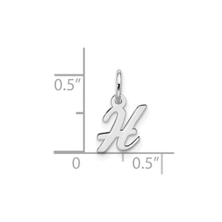 10k White Gold Small Script Initial H Charm 10WC1556H