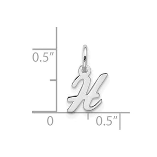 10k White Gold Small Script Initial H Charm 10WC1556H