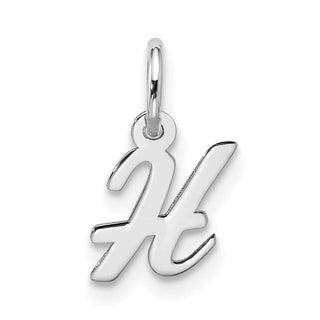 10k White Gold Small Script Initial H Charm 10WC1556H