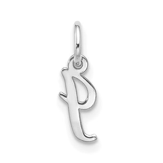 10k White Gold Small Script Initial I Charm 10WC1556I