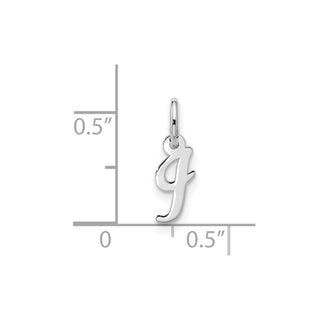 10k White Gold Small Script Initial I Charm 10WC1556I