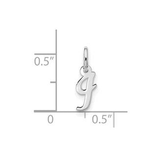 10k White Gold Small Script Initial I Charm 10WC1556I