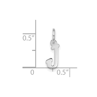 10k White Gold Small Script Initial J Charm 10WC1556J