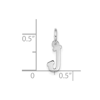 10k White Gold Small Script Initial J Charm 10WC1556J