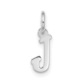 10k White Gold Small Script Initial J Charm 10WC1556J