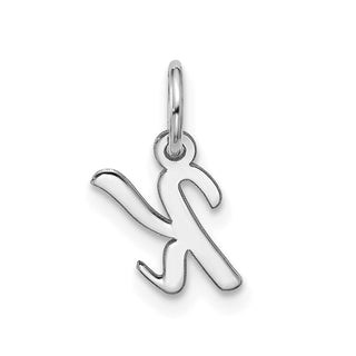 10k White Gold Small Script Initial K Charm 10WC1556K