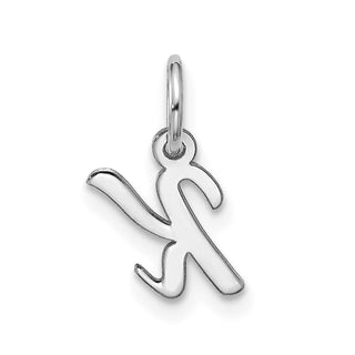 10k White Gold Small Script Initial K Charm 10WC1556K