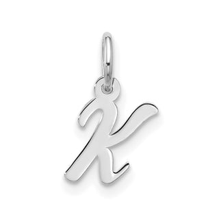 10k White Gold Small Script Initial K Charm 10WC1556K