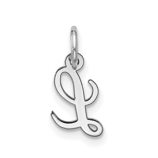 10k White Gold Small Script Initial L Charm 10WC1556L