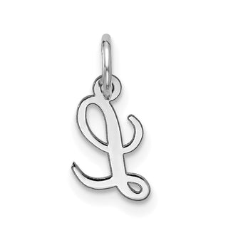 10k White Gold Small Script Initial L Charm 10WC1556L