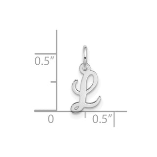 10k White Gold Small Script Initial L Charm 10WC1556L