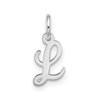 10k White Gold Small Script Initial L Charm 10WC1556L