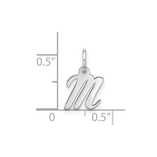 10k White Gold Small Script Initial M Charm 10WC1556M