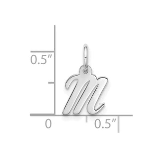 10k White Gold Small Script Initial M Charm 10WC1556M