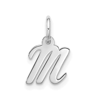 10k White Gold Small Script Initial M Charm 10WC1556M