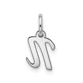 10k White Gold Small Script Initial N Charm 10WC1556N