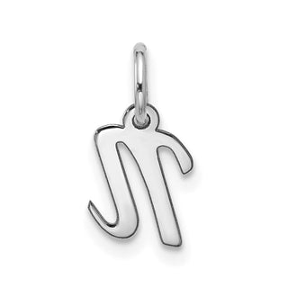 10k White Gold Small Script Initial N Charm 10WC1556N