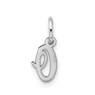 10k White Gold Small Script Initial O Charm 10WC1556O
