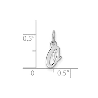10k White Gold Small Script Initial O Charm 10WC1556O