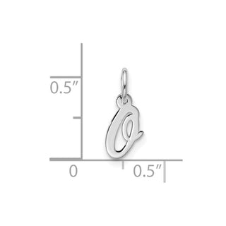 10k White Gold Small Script Initial O Charm 10WC1556O