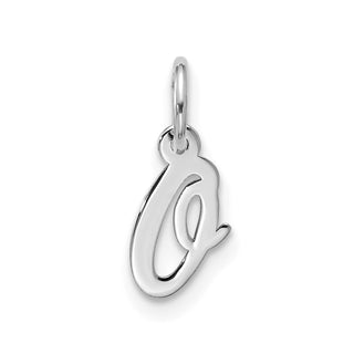 10k White Gold Small Script Initial O Charm 10WC1556O