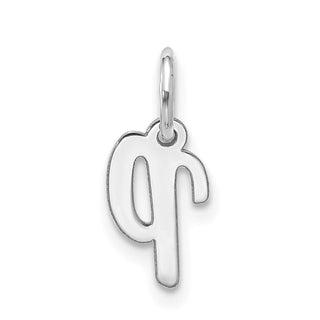 10k White Gold Small Script Initial P Charm 10WC1556P