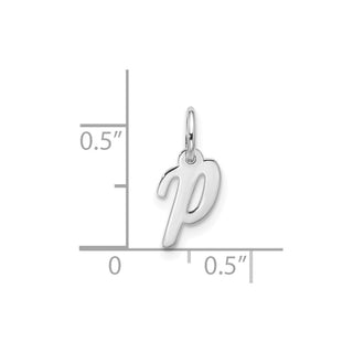 10k White Gold Small Script Initial P Charm 10WC1556P