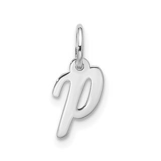 10k White Gold Small Script Initial P Charm 10WC1556P