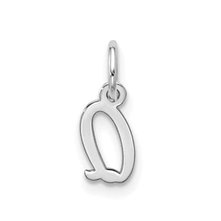 10k White Gold Small Script Initial Q Charm