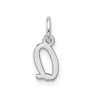 10k White Gold Small Script Initial Q Charm