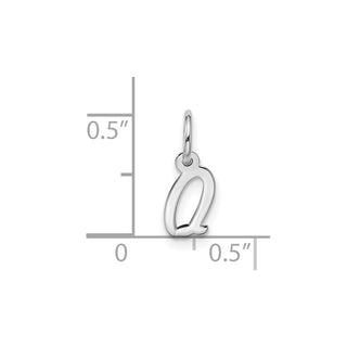 10k White Gold Small Script Initial Q Charm