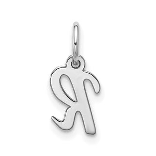 10k White Gold Small Script Initial R Charm 10WC1556R