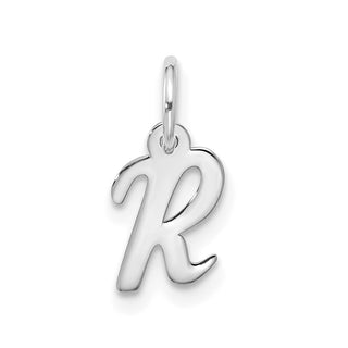 10k White Gold Small Script Initial R Charm 10WC1556R