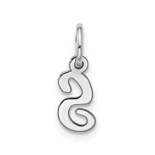 10k White Gold Small Script Initial S Charm 10WC1556S