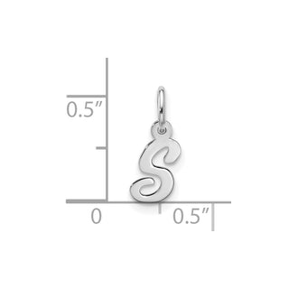 10k White Gold Small Script Initial S Charm 10WC1556S