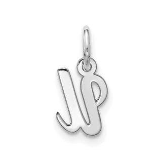 10k White Gold Small Script Initial U Charm