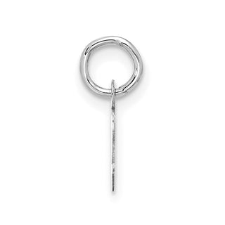 10k White Gold Small Script Initial V Charm 10WC1556V