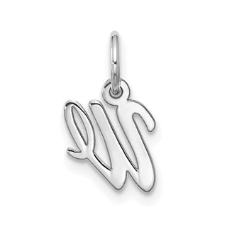 10k White Gold Small Script Initial W Charm 10WC1556W