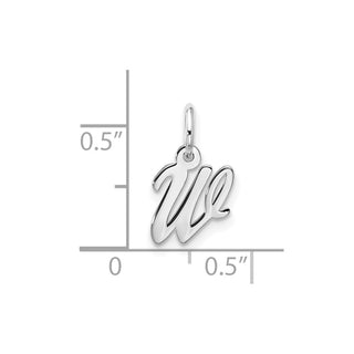 10k White Gold Small Script Initial W Charm 10WC1556W